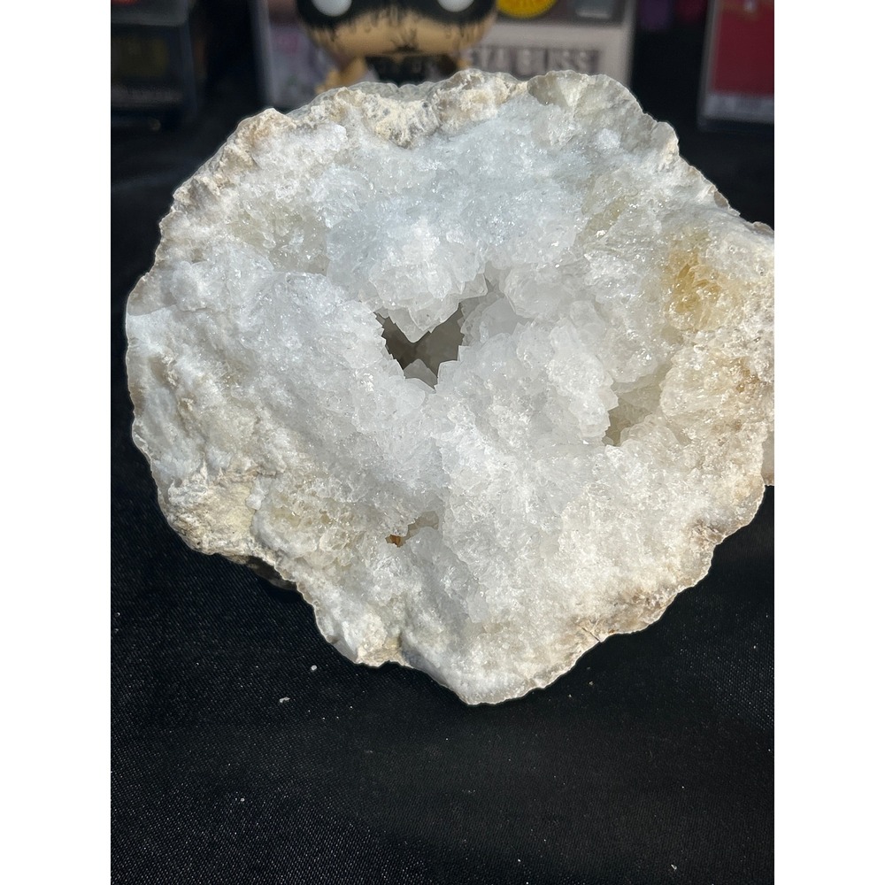 2.32lbs Natural Clear Quartz Geode Sparkling Crystal Specimen 4.44 Inch #16